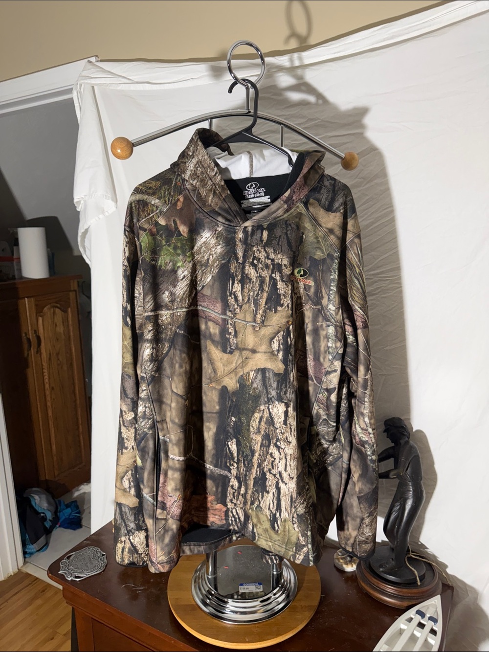 Mossy Oak Men's Camo Hooded Shirt Jacket - Brown, Green, Tan